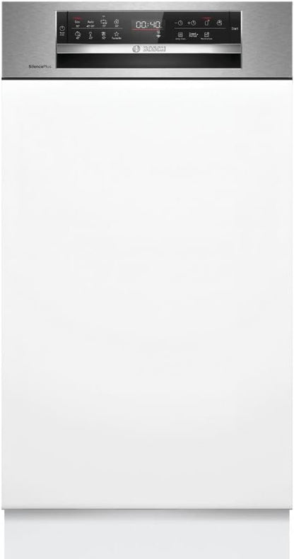 Bosch SPV2IKX10E Serie 2 Smarter Geschirrspüler vollintegriert, 45 cm breit, Besteckkorb, Extra Trocknen auf Knopfdruck, InfoLight roter Lichtpunkt am Boden, AquaStop Schutz gegen Wasserschäden, Weiß
