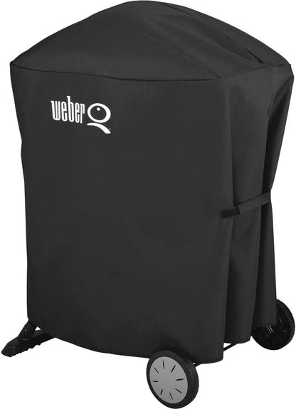 Weber Q2400 Elekrogrill mit Stand + Seitentischen, 54 x 39cm Grillfäche, portable, 2-geteilter porzellanemaillierter Guss-Grillrost, Aluminiumguss Deckel & Gehäuse - Dark Grey (55020879)