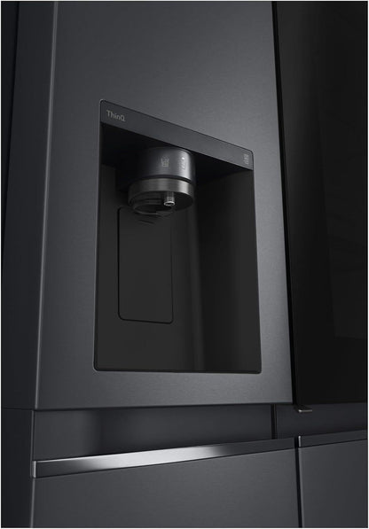 LG GSGV81PYLL Side by Side Kühlschrank, Klasse E, 635 L, Instaview, Kühlschrank mit Gefrierfach, Eis-, Crushed Ice- Wasserspender, Total NoFrost, Smart Inverter Kompressor, Wi-Fi