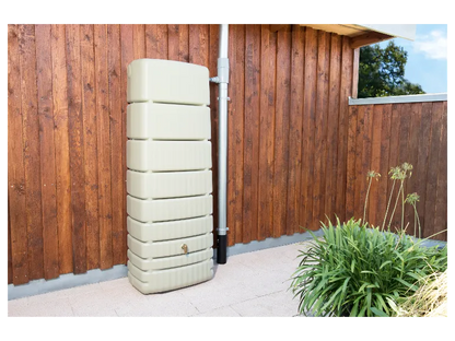 4rain Regentonne »SLIM«, 650 Liter Volumen, inklusive Auslaufhahn und Windsicherung