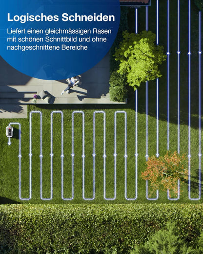 ECOVACS GOAT G1-800 Mhroboter ohne Begrenzungskabel 800㎡, Rasenmher Roboter mit TrueMapping-Multifusionslokalisierung,   Hindernisvermeidung, 16-Zonen-Management, 45% Steigung, Videomanager