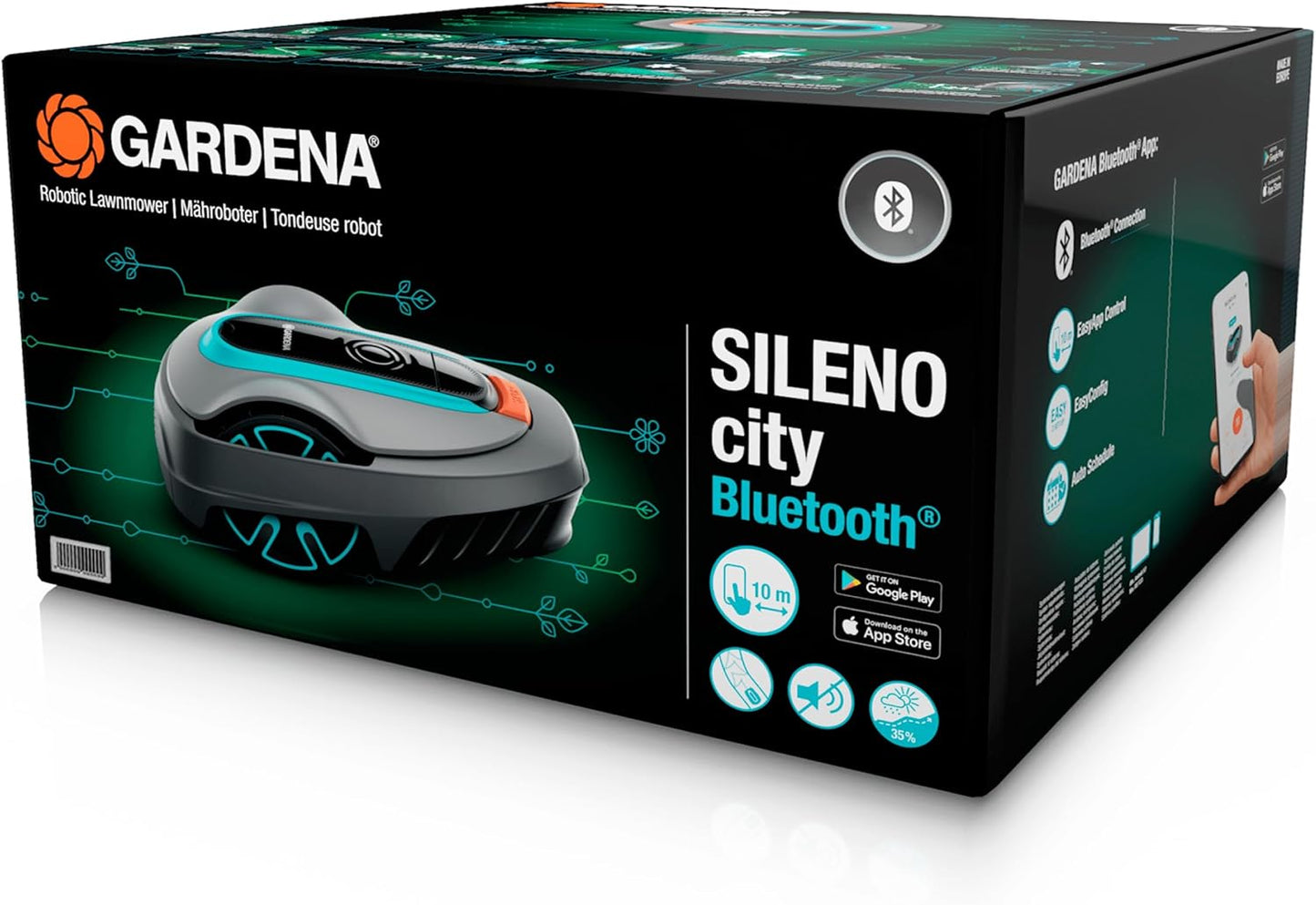 Gardena Mähroboter SILENO minimo 250 m²: intelligenter Rasenmäher mit optimaler Konnektivität, mit Gardena Bluetooth App programmierbar, DE-Version (15201-20)