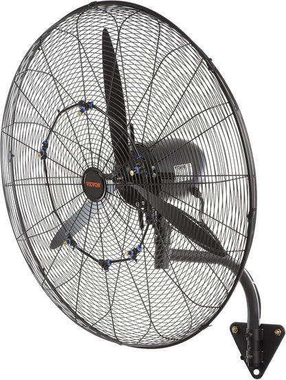 VEVOR Nebelventilator, 74,9 cm, wasserdichter Industrieventilator, 3 Geschwindigkeiten, 9500 CFM, gewerblicher oder privater Ventilator zur Kühlung von Lagerhäusern, Gewächshäusern, Werkstätten