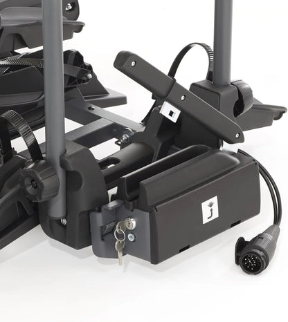 Fischer Kupplungs-Fahrradträger ProlineEvo 2, für 2 Fahrräder bis 60kg Nutzlast, E-Bike geeignet, vormontiert, abschließbar, faltbar