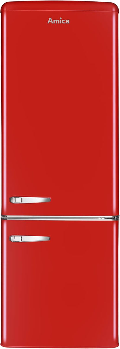 Amica KGC 15632 T Retro Kühl-/Gefrierkombination / Ice Blue (Türkis) / 144cm (H) x 55cm (B) x 62cm (T) / Retro-Design / Kühlschrank mit Gefrierfach