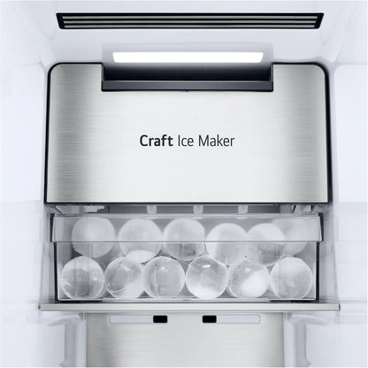 LG GSGV81PYLL Side by Side Kühlschrank, Klasse E, 635 L, Instaview, Kühlschrank mit Gefrierfach, Eis-, Crushed Ice- Wasserspender, Total NoFrost, Smart Inverter Kompressor, Wi-Fi