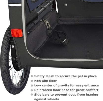 Doggyhut S-Line XL Hundeanhänger & Hundebuggy mit Federung 2 in 1 Hunde Fahrradanhänger Jogger gefedert bis 45 kg