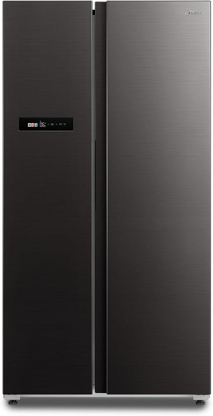Midea KS-DDX 6.32 WT Side-by-Side Kühl-/Gefrierkombination/ 178,8 cm Hhe/ 254 kWh/Jahr/No Frost/Dual Inverter Compressor/mit 3in1 Wasser-/Eisspender und Wassertank, Dark Inox