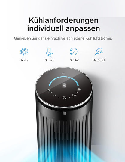 PELONIS Luftkühler mit Wasserkühlung, Klimaanlage Mobil, 5L Ventilator mit Wasserkühlung, Klimagert Luftbefeuchter mit Fernbedienung, 355m/h Klimaanlage Ohne Abluftschlauch