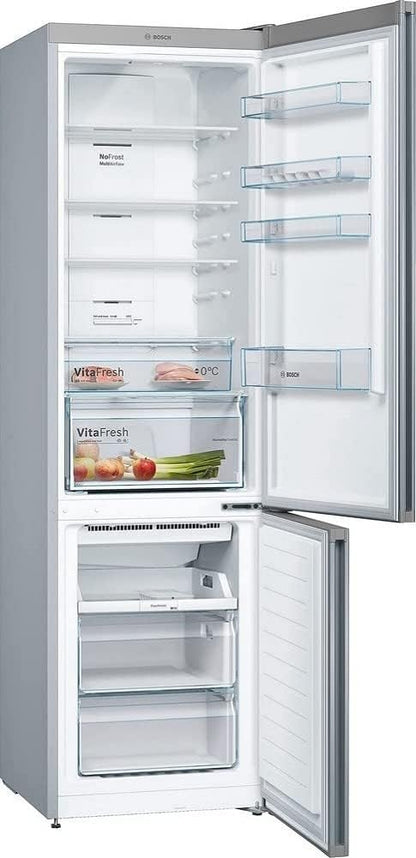 Bosch KGN36NWEA Serie 2 Kühl-Gefrier-Kombination, 186 x 60 cm, 215 L Kühlen & 87 L Gefrieren, NoFrost nie wieder abtauen, LED-Beleuchtung gleichmäßige Ausleuchtung
