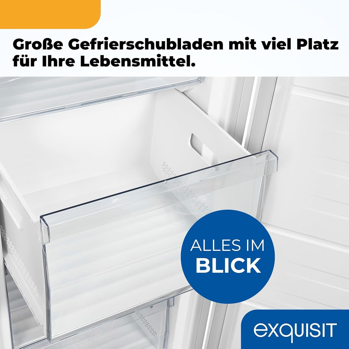 Exquisit Gefrierschrank NoFrost, Tiefkühlschrank groß, 161 Liter, Schnellgefrieren, Alarm-Funktion, GS5231-NF-H-040C weiss