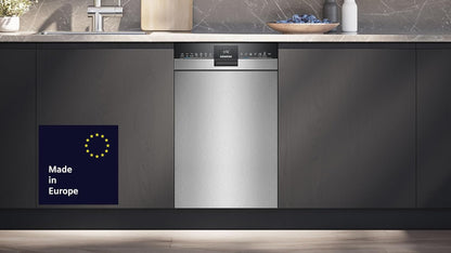 Siemens SR65YX08ME, iQ500 Smarter Geschirrspüler Vollintegriert, 45 cm breit, Besteckschublade, Zeolith, extra leise, aquaStop, automatische Türöffnung nach Programmende, varioSpeed, Innenbeleuchtung