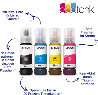 Epson EcoTank ET-2870 A4-Multifunktions-Wi-Fi-Tintentankdrucker, mit einem im Lieferumfang enthaltenen Vorrat an Tinten bis zu 3 Jahren
