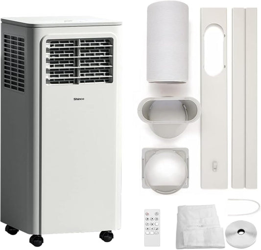 SHINCO Mobile Klimaanlage mit Abluftschlauch, 3-in-1Klimaanlage mit Luftentfeuchter&Ventilator, 7000BTU, 2,05 kW, Mobiles Klimagert mit Schlafmodus, Timer und Montagematerial, Rume bis 54m