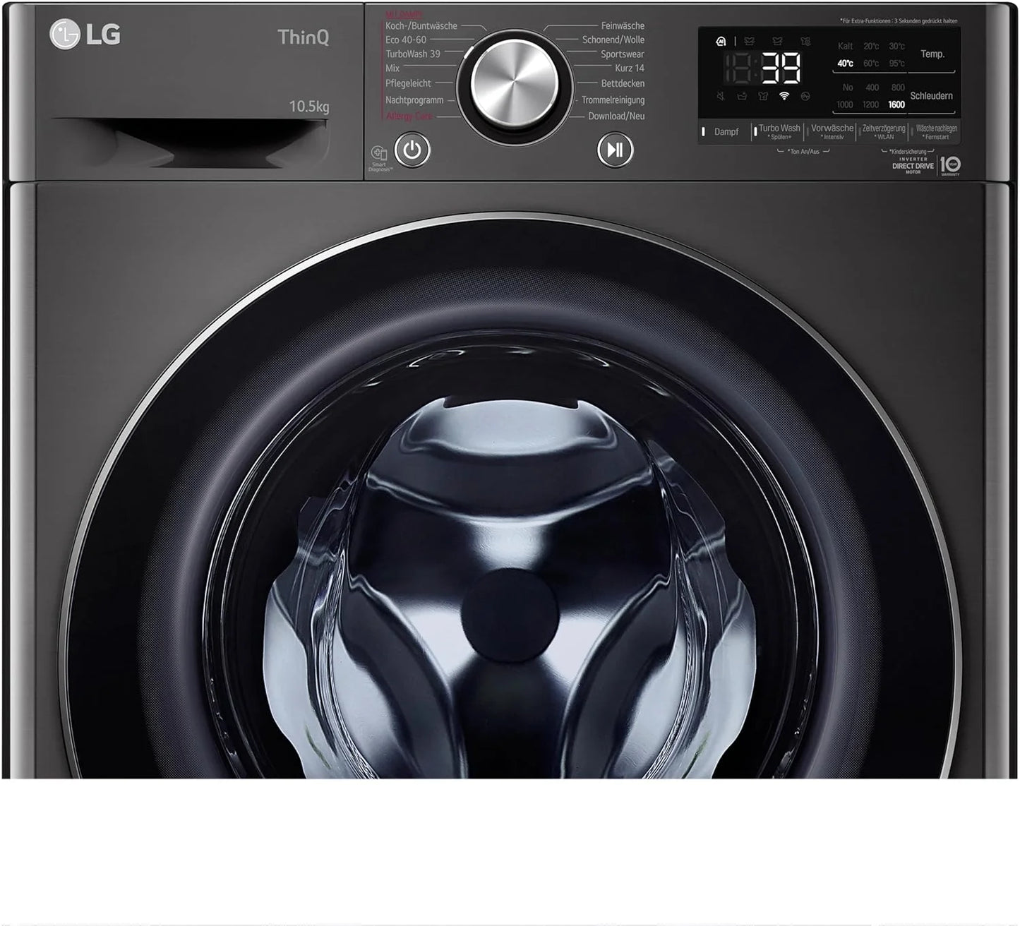 LG F4WV7080, Klasse A, Frontlader-Waschmaschine 8 kg, 1400 U/Min, AI Direct Drive, Wi-Fi, Tiefenreinigung mit Dampf, Groe Kapazitt, TRIPLE A, Auentür aus Sicherheitsglas, 62 x 60 x 85 cm  Wei