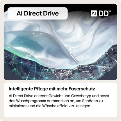 LG F4WV7080, Klasse A, Frontlader-Waschmaschine 8 kg, 1400 U/Min, AI Direct Drive, Wi-Fi, Tiefenreinigung mit Dampf, Groe Kapazitt, TRIPLE A, Auentür aus Sicherheitsglas, 62 x 60 x 85 cm  Wei