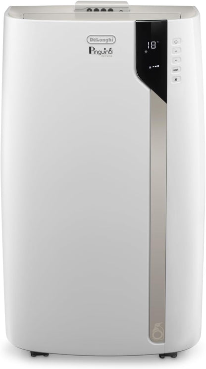 De'Longhi Pinguino PAC EM82, Mobile Klimaanlage für Räume bis zu 80 m³, 9.400 BTU, 2,4 kW, 63 dB, Entfeuchtungsfunktion, Energieklasse A, 24h-Timer, Weiß