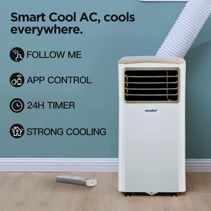 Comfee Mobiles Klimagerät MPPH-09CRN7, 9000 BTU 2,6kW, Kühlen&Ventilieren&Entfeuchten, Raumgröße bis 88m³(33㎡), Mobile Klimaanlage mit Abluftschlauch