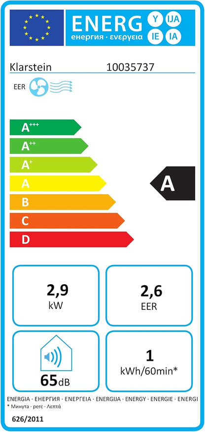 Klarstein Mobile Klimaanlage mit Abluftschlauch, 5-in-1 Klimagerät, Ventilator, Luftentfeuchter, Luftreiniger & Nachtmodus, App-Steuerung, Kleine & Portable für Wohnung & Büro, 12000 BTU