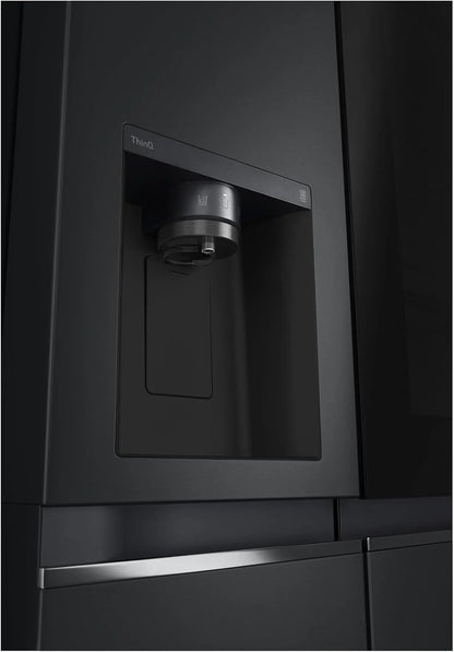 LG GSGV81PYLL Side by Side Kühlschrank, Klasse E, 635 L, Instaview, Kühlschrank mit Gefrierfach, Eis-, Crushed Ice- Wasserspender, Total NoFrost, Smart Inverter Kompressor, Wi-Fi