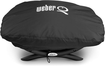 Weber Q1400 Elektrogrill, 43 x 32cm Grillfäche, portabler BBQ Grill, 2-geteilter porzellanemaillierter Guss-Grillrost, Aluminiumguss Deckel & Gehäuse - Dark Grey (52020079)