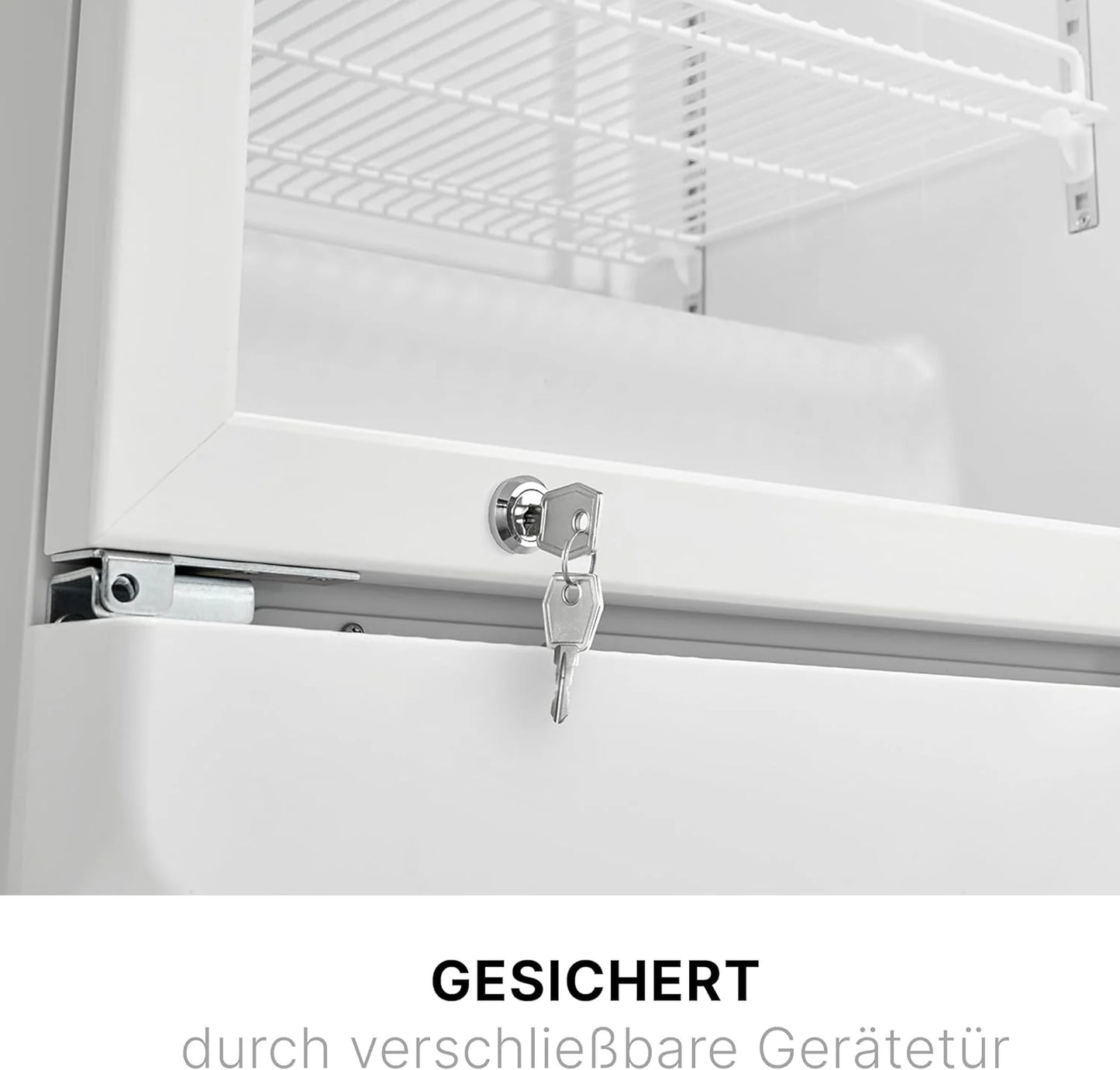 Bomann Kühlschrank mit Glastür | Getränkekühlschrank abschließbar | 6 höhenverstellbare Ablagen | 30kg je Ablage | 347 Liter | Kühlschrank groß | Flaschenkühlschrank m. LED-Licht | KSG 7351 schwarz