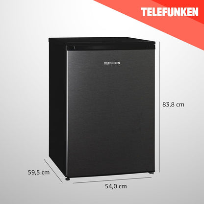 TELEFUNKEN Kühlschrank ohne Gefrierfach | Freistehend | 135 Liter Nutzinhalt | Kühlschrank klein mit Gemüsefach | LED-Beleuchtung | Türanschlag wechselbar | C-135-100-W weiß