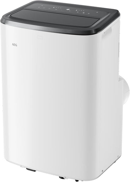 AEG Chillflex Pro AXP26U338CW mobile Klimaanlage / LED Display / Touch-Buttons / Fernbedienung / 30-40 m² / Kühlfunktion / Ventilator / Entfeuchtungsfunktion / Automatik / weiß/silber/schwarz