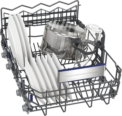 Siemens SR65YX08ME, iQ500 Smarter Geschirrspüler Vollintegriert, 45 cm breit, Besteckschublade, Zeolith, extra leise, aquaStop, automatische Türöffnung nach Programmende, varioSpeed, Innenbeleuchtung