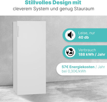 Bomann® großer Gefrierschrank freistehend | 165 Liter Nutzinhalt für Lebensmittel | 5 Schubladen | Freezer Eisschrank Froster | wechselbarer Türanschlag inkl. Eiswürfelschale | GS 7317.1 weiß