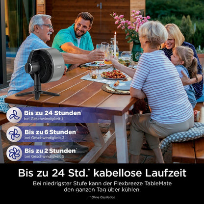 Shark FlexBreeze Ventilator Leise, Hybrid Ventilator Kabelgebunden & Kabellos, Tragbar, für Innen- und Außenbereich, UV- & Wasserbeständig, Ultraleistungsstark, Ultraleise, Weiß FA220EU