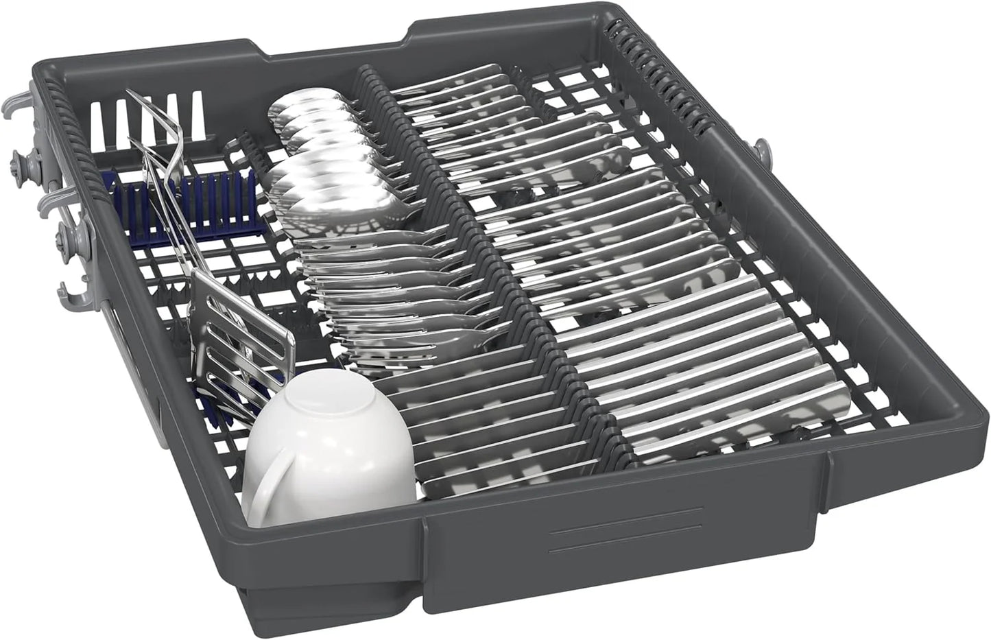 Siemens SR65YX08ME, iQ500 Smarter Geschirrspüler Vollintegriert, 45 cm breit, Besteckschublade, Zeolith, extra leise, aquaStop, automatische Türöffnung nach Programmende, varioSpeed, Innenbeleuchtung