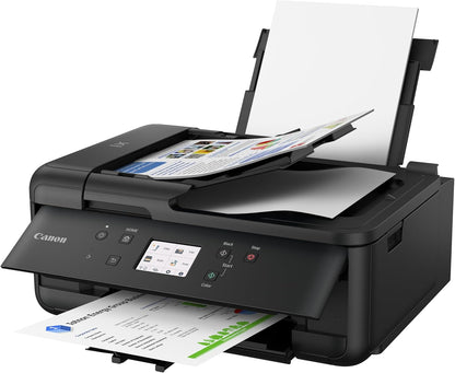 IC-Office TR7650 Farbtintenstrahl Multifunktionsdrucker 4-in-1 (Drucken, Kopieren, Scannen, Faxen, ADF, WLAN, AirPrint) schwarz + 10 XXL Tintenpatronen