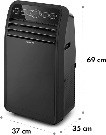 Klarstein Mobile Klimaanlage mit Abluftschlauch, 4-in-1 Klimagerät mit Ventilator, Luftentfeuchter & Nachtmodus, Kleine & Portable Klimaanlage für Wohnung & Büro, Niedriger Verbrauch, 9000 BTU