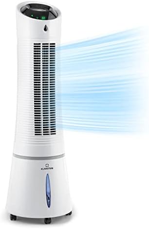 Klarstein 4-in-1: Smart Luftkühler, Ventilator, Luftbefeuchter & Ionisation I 6 L Wassertank, Oszillation, 30 W, 210 m³/h, Timer I Klimagerät ohne Abluftschlauch, Mobiles Klimagerät, Schwarz-Rosegold