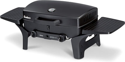 EndersGasgrill Urban II Pro, Tischgrill, Grillen-, Kochen- und Backen Funktion, 2 Brenner Edelstahl, mit Grill-Thermometer, Balkon-, Camping-Grill, Aluguss-Gehäuse, Gusseisen-Rost, #2062