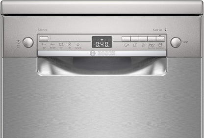 Bosch SPV2IKX10E Serie 2 Smarter Geschirrspüler vollintegriert, 45 cm breit, Besteckkorb, Extra Trocknen auf Knopfdruck, InfoLight roter Lichtpunkt am Boden, AquaStop Schutz gegen Wasserschäden, Weiß