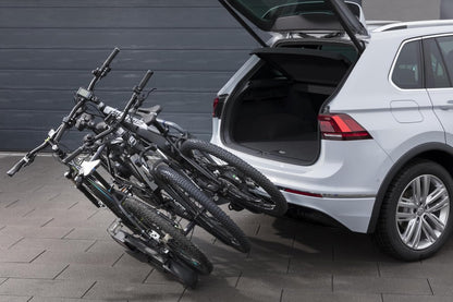 Fischer Kupplungs-Fahrradträger ProlineEvo 2, für 2 Fahrräder bis 60kg Nutzlast, E-Bike geeignet, vormontiert, abschließbar, faltbar