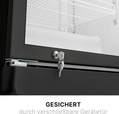 Bomann Kühlschrank mit Glastür | Getränkekühlschrank abschließbar | 6 höhenverstellbare Ablagen | 30kg je Ablage | 347 Liter | Kühlschrank groß | Flaschenkühlschrank m. LED-Licht | KSG 7351 schwarz