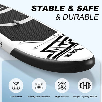 Premium-Stand-Up-Paddle-Board, Yoga-Board mit strapazierfähigem SUP-Zubehör und Tragetasche | Breiter Stand, Surf-Kontrolle, rutschfestes Deck, Leine, Paddel und Pumpe für Jugendliche und Erwachsene