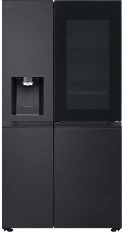 LG GSGV81PYLL Side by Side Kühlschrank, Klasse E, 635 L, Instaview, Kühlschrank mit Gefrierfach, Eis-, Crushed Ice- Wasserspender, Total NoFrost, Smart Inverter Kompressor, Wi-Fi
