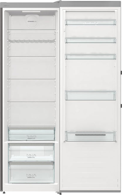 Gorenje R 619 DAXL6 Kühlschrank/AdaptTech/FreshZone/Schnellkühlfunktion/Umluft-Kühlsystem/LED Display / 398l / 185cm / EEK D/Edelstahl