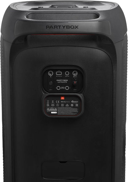 JBL Partybox Stage 120 in Schwarz – Tragbare Bluetooth-Lautsprecher-Box mit JBL Pro Sound, Lichtshow, KI-Sound-Boost und Teleskopgriff – 12 h Laufzeit