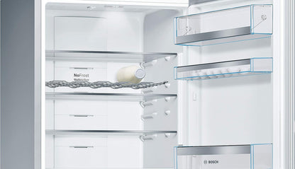 Bosch KGN36NWEA Serie 2 Kühl-Gefrier-Kombination, 186 x 60 cm, 215 L Kühlen & 87 L Gefrieren, NoFrost nie wieder abtauen, LED-Beleuchtung gleichmäßige Ausleuchtung