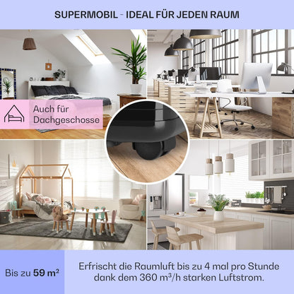 Klarstein Mobile Klimaanlage mit Abluftschlauch, 4-in-1 Klimagerät mit Ventilator, Luftentfeuchter & Nachtmodus, Kleine & Portable Klimaanlage für Wohnung & Büro, Niedriger Verbrauch, 9000 BTU