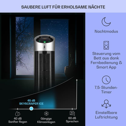Klarstein 4-in-1: Smart Luftkühler, Ventilator, Luftbefeuchter & Ionisation I 6 L Wassertank, Oszillation, 30 W, 210 m³/h, Timer I Klimagerät ohne Abluftschlauch, Mobiles Klimagerät, Schwarz-Rosegold